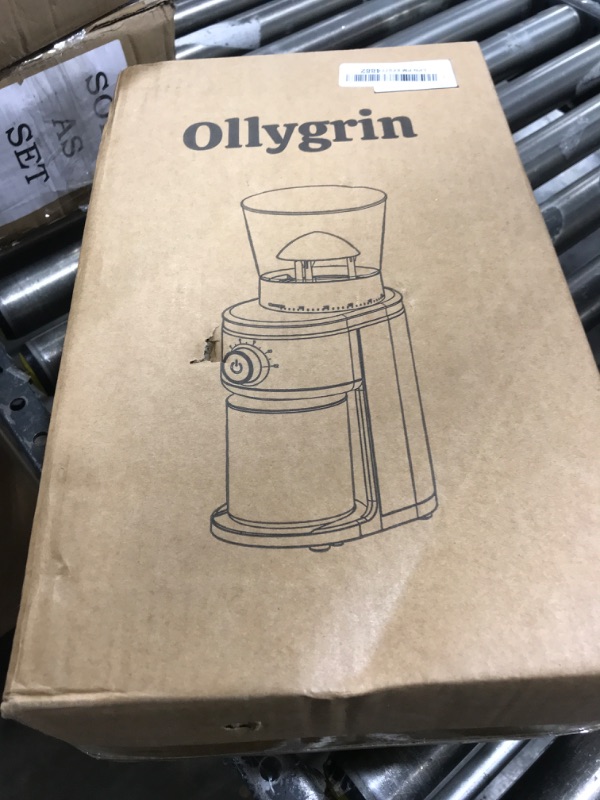 Photo 1 of Ollygrin Burr Coffee Grinder, Electric Conical Coffee Bean Grinder With 30 Adjustable Grind Settings For 2-12 Cups, Sliver & Black