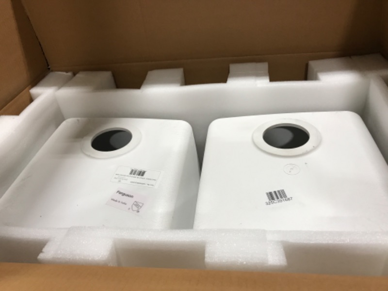 Photo 1 of Signature Hardware 447672 Totten 33" Drop In or Undermount 50/50 Double Basin Granite Composite Kitchen Sink