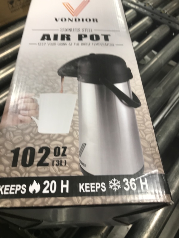 Photo 1 of Coffee Carafe for Keeping Hot - 102oz/3L Airpot Coffee Dispenser with Pump - Insulated Stainless Steel Hot Beverage Dispenser for Parties - Thermal Carafe for Hot Drinks Water Tea Chocolate