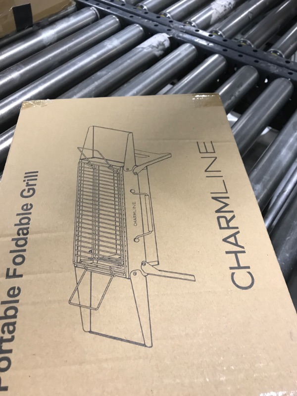 Photo 1 of Charmline 14x9inch Small Desktop Charcoal Grill, Liftable Grilling Net, Saving Space Grill for Indoor and Outdoor, BBQ Grill for Camping, Gardens, Picnics, Beach Parties, Green
