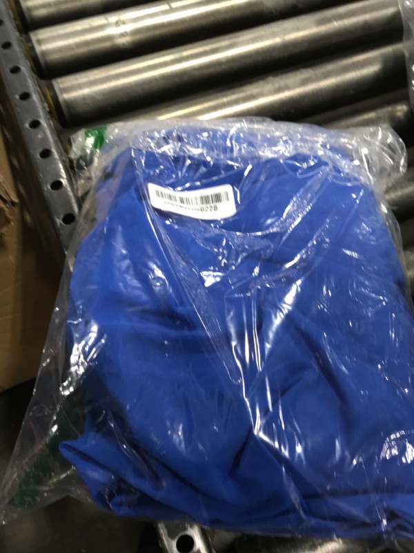 Photo 1 of OYOANGLE Women's Plus Size Drawstring Waist Wide Leg Casual Cargo Pants with Pocket Blue 1XL