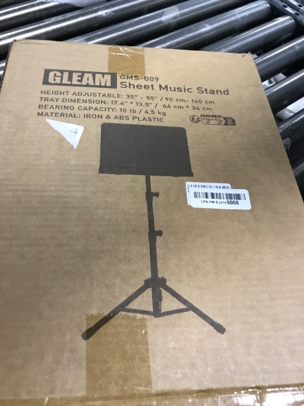Photo 1 of GLEAM Sheet Music Stand - Full Metal with Carrying Bag, Phone Holder, Sheet Music Folder and Clip, 5 in 1 Desktop Book Stand