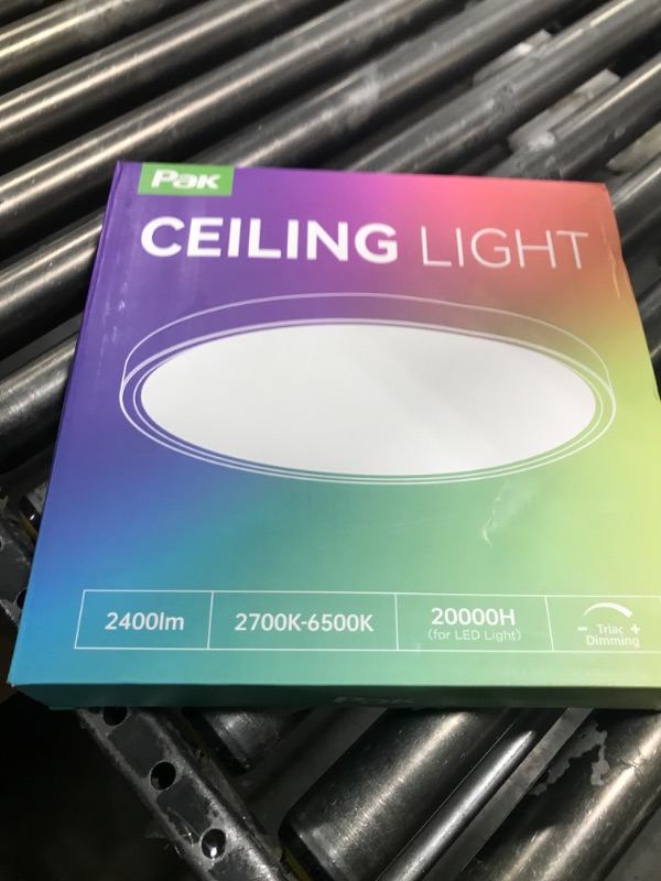 Photo 1 of 12 Inch LED Flush Mount Ceiling Light Fixture, 24W Modern Ultra-Thin Ceiling Lamp with Remote, 2400LM Dimmable Brightness, 2700K-6500K Adjustable Color Temperature, for Bedroom Living Room Kitchen