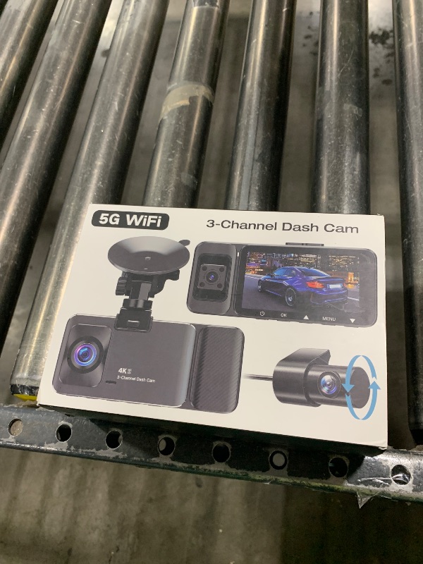 Photo 1 of 4K Dash Cam Front and Rear Inside, 3 Channel Dash Camera for Cars with 64GB SD Card