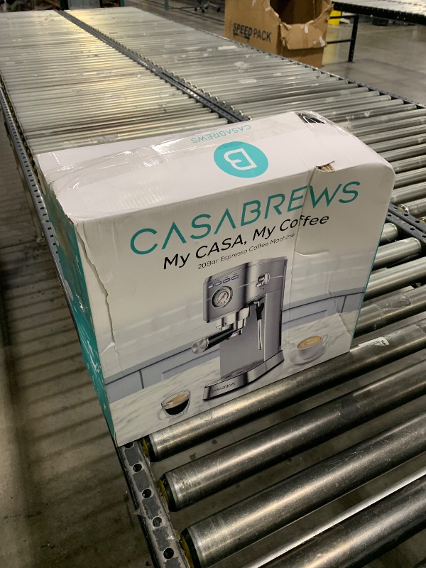 Photo 1 of CASABREWS CM5418 Espresso Machine 20 Bar, Compact Espresso Maker with Steam Milk Frother, Stainless Steel Coffee Machine with 34oz 