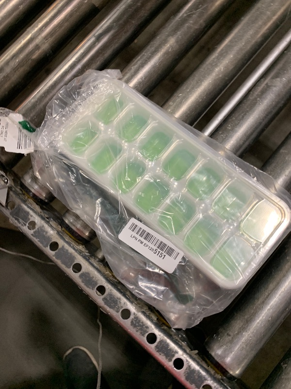Photo 1 of Ice Cube Trays, Silicone Easy-Release and Flexible 14-Ice Trays with Spill-Resistant Removable Lid, BPA Free, Durable and Dishwasher Safe, 2 Pack