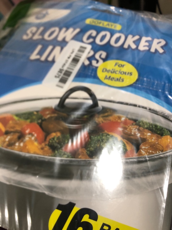 Photo 1 of 16 Bags Slow Cooker Liners, Disposable Multi Use Cooking Bags,Large Size Fit 3QT to 8QT, Plastic Bags for Slow Cooker, Pans, Aluminum Cooking Trays, BPA Free-13 x 21 Inches, 3 quarts (16)