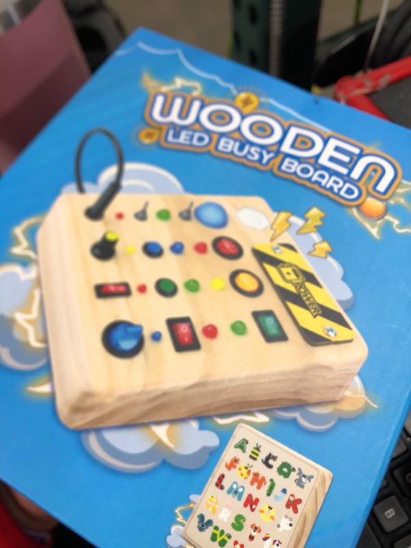 Photo 1 of TINTECUSA LED Busy Board, Wooden Sensory Toys for Toddler, Montessori Music Toy for Airplane, Travel Activity Educational Learning Toy, Busy Light Switch Autism Toys, Birthday Boys Girls Gifts
