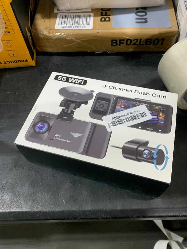 Photo 1 of LECTRUS 4K Dash Cam Front and Rear Inside, 3 Channel Dash Camera for Cars with 64GB SD Card, 5G WiFi Dash Cam APP Control, Night Vision, 3" IPS Screen, G-Sensor, 24H Parking, Loop Recording, K02 Pro