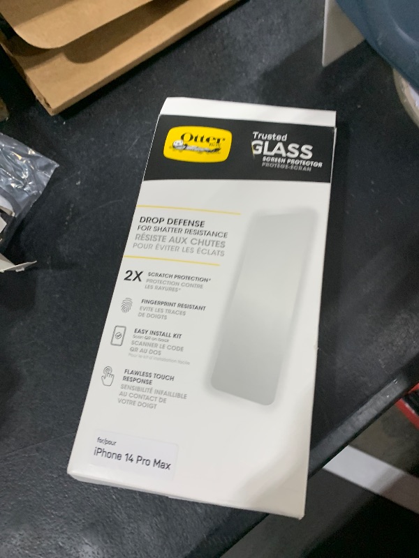 Photo 1 of OtterBox TRUSTED GLASS Screen Protector for iPhone 14 Pro Max (ONLY), Flawless Touch Response, Fingerprint Resistant, Precision Fit, Vibrant Clarity