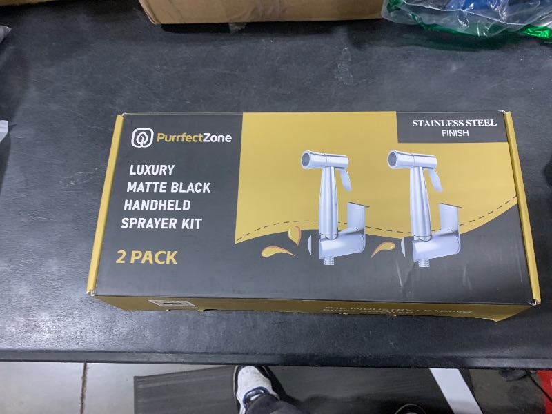 Photo 1 of Purrfectzone 2 Pack Bidet Sprayer for Toilet, Handheld Bedet Shower Kit, Easy-to-Install Toilet Bidet Shattaf, Hand Held Stainless Steel Bedet with Adjustable Flow, Handheld Cloth Diaper Set