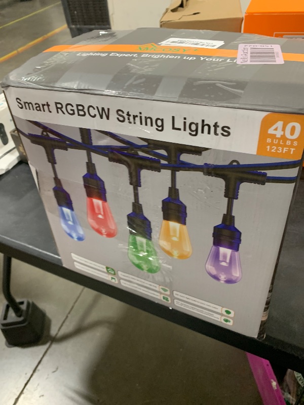 Photo 1 of XMCOSY+ Smart Outdoor String Lights, 123Ft Patio Lights Waterproof, App Control, Compatible with Alexa, RGBCWIC Color Changing LED String Light for Outside