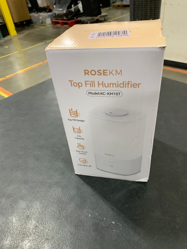 Photo 1 of ROSEKM Humidifiers for Bedroom, Top Fill 2.5L Cool Mist Humidifiers for Large Room, Easy to Fill & Clean, 30H Runtime, 28dB Quiet Air Humidifier for Plants, Baby Nursery, Indoor with Night Light