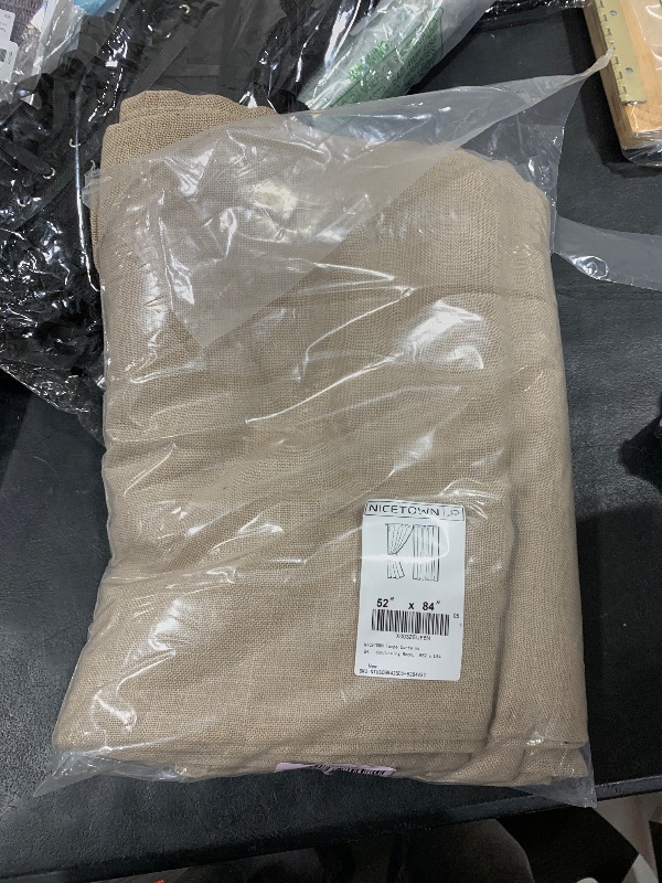 Photo 1 of NICETOWN Taupe Curtains 84 inch Length 2 Panels Set, Rod Pocket & Back Tab Natural Linen Burlap Semi Sheer Window Treatments Privacy with Light Filtering for Bedroom/Living Room, W52 x L84