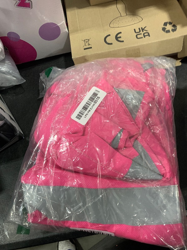 Photo 1 of Amylove 4 Pcs Women Long Sleeve Safety Shirt High Visibility Shirts Reflective Construction Work Shirts for Women(M,Rose Red)