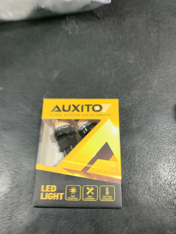 Photo 1 of AUXITO LED Turn Signal Bulb 3157 LED Bulbs Amber Yellow 400% Brighter 3156 3457A 4057 4157 LED Bulb for Front Rear Turn Signal Light Blinker DRL Marker Parking Lights, Pack of 2