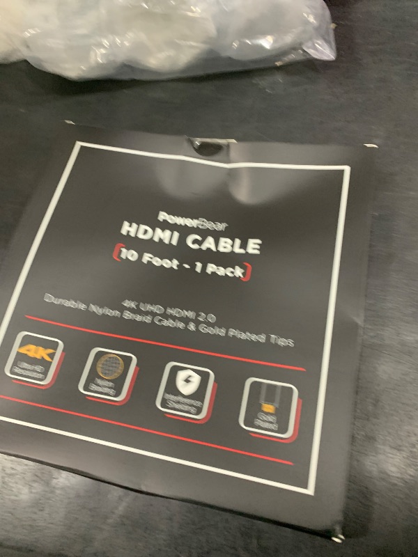 Photo 1 of PowerBear 4K HDMI Cable 10 ft | High Speed Hdmi Cables, Braided Nylon & Gold Connectors, 4K @ 60Hz, Ultra HD, 2K, 1080P, ARC & CL3 Rated | for Laptop, Monitor, PS5, PS4, Xbox One, Fire TV, & More