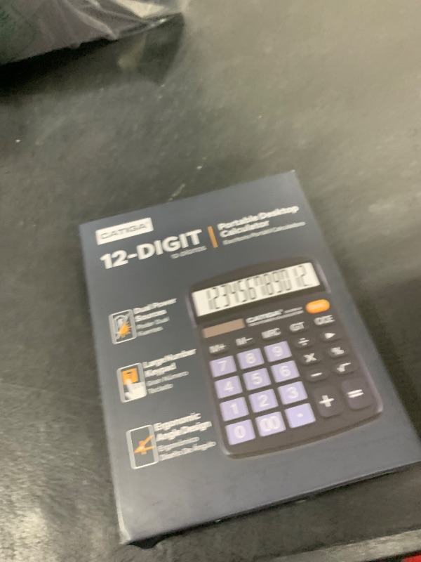 Photo 1 of CATIGA 12 Digits Desktop Calculator with Large LCD Display and Sensitive Button, Dual Solar Power and Battery, Standard Function for Office, Home, School, CD-2786