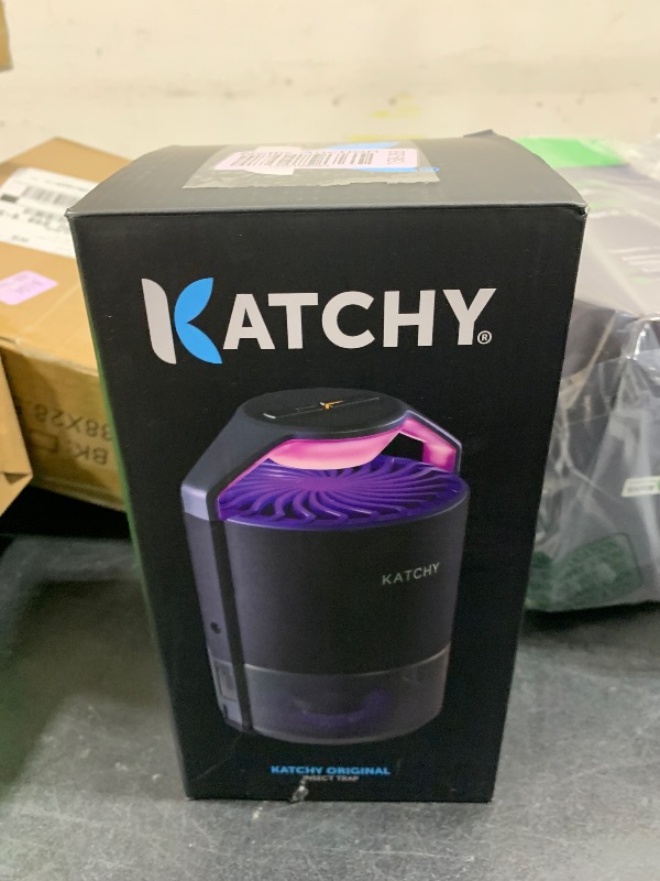 Photo 1 of Katchy Indoor Insect Trap - Catcher & Killer for Mosquitos, Gnats, Moths, Fruit Flies - Non-Zapper Traps for Inside Your Home - Catch Insects Indoors with Suction, Bug Light & Sticky Glue (Black)