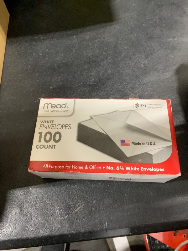 Photo 1 of Mead 100PK #6 White Envelope (75100), 6 3/4 inch