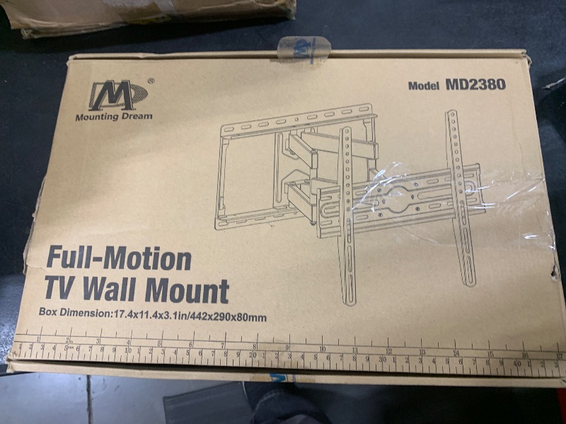 Photo 1 of Mounting Dream TV Wall Mount for 32-65 Inch Television,Mount with Swivel and Tilt, Full Motion Bracket with Articulating Dual Arms, Fits 16inch Studs, Max VESA 400X400 mm, 99lbs, MD2380