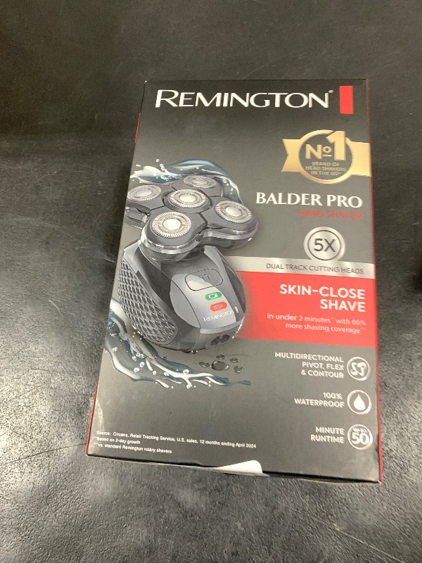 Photo 1 of Remington Balder Pro Electric Razor for Head XR7000A - Premier Wet/Dry Bald Head Shaver, Flex Blades for a Close Shave, Cordless Rechargeable, Effortless Head Shaving with Precision Dual Track Heads