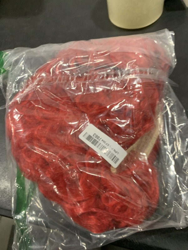 Photo 1 of ANOGOL Hair Cap+ Red Heart Bun Beehive Wig for Red Queen Wig Women Prestyled Short Curly Red Wigs for Anime Synthetic Hair for Heart Queen Costume Cosplay Wig For Movie Halloween Party1
