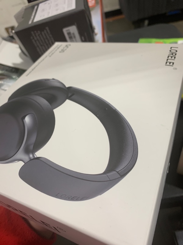 Photo 1 of LORELEI QC30 Hybrid Active Noise Cancelling Headphones, 60H Playtime, Built-in Mic, Wireless Over Ear Headsets with Case,Bluetooth 5.4,Deep Bass Comfort Fit Soft-Earpads Fast Charging -White Smoke