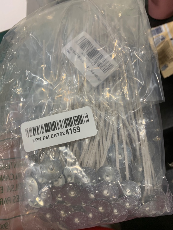 Photo 1 of 100pcs ECO 4 Wicks for Soy Candles, 6 Inch Pre-Waxed With Base for Candle Making, Thick