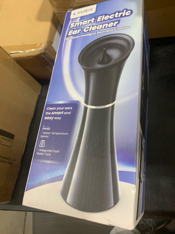 Photo 1 of KAUGIC Upgraded Ear Wax Removal with One-Piece Waste Tank, Safe Ear Cleaner with Water Temperature Sensor, FSA/HSA Eligible Effective Ear Irrigation Kit & USB-A to C Cable, IPX7, Black