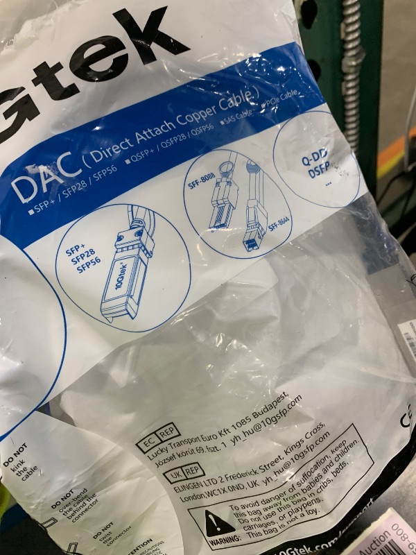 Photo 1 of 10Gtek 100G QSFP28 DAC Cable - 100GBASE-CR4 QSFP28 to QSFP28 Passive Direct Attach Copper Twinax Cable for Cisco QSFP-100G-CU0.5M, Ubiquiti, Arista, Supermicro and More, 0.5-Meter(1.6ft)
