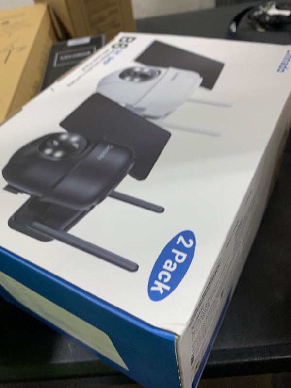 Photo 1 of 2K Cameras for Home Security-2.4G WiFi Outdoor Camera Wireless Solar/Battery Powered with solar panel, 360° Viewing, AI Human Detection, Color Night Vision, with SD Storage, Works with Alexa(2 Pack)