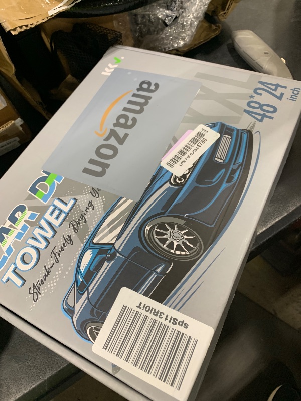 Photo 1 of KKV Full-Sized SUV Drying Towel, 48”x24” Dual Sided Microfiber Car Cleaning Towel with Twisting Yarn Technique, 1400GSM Super Absorbent, Scratch-Free, Machine Washable (LightGrey-MarineBlue)