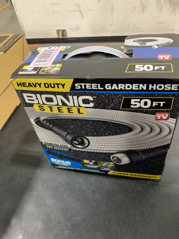 Photo 1 of Bionic Steel 50Ft Garden Hose with Nozzle, 304 Stainless Steel Metal 50Ft Water Hose, Flexible Hose, Lightweight & Heavy Duty, Crush Resistant Fittings, Easy to Coil, 500 PSI, 2025 Model