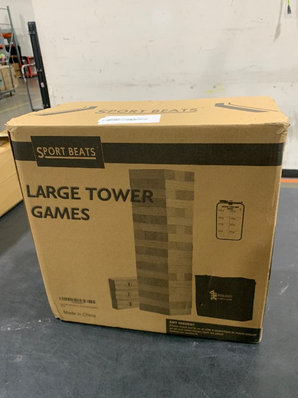 Photo 1 of SPORT BEATS Outdoor Games Large Tower Game 54 Blocks Stacking Game Includes Carry Bag