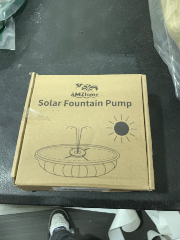 Photo 1 of AMZtime Solar Water Fountain, Upgraded Solar Bird Bath Fountains with 6 Nozzles, Free Standing Floating Solar Powered Water Fountain Pump for Bird Bath, Garden, Pond, Pool and Outdoor
