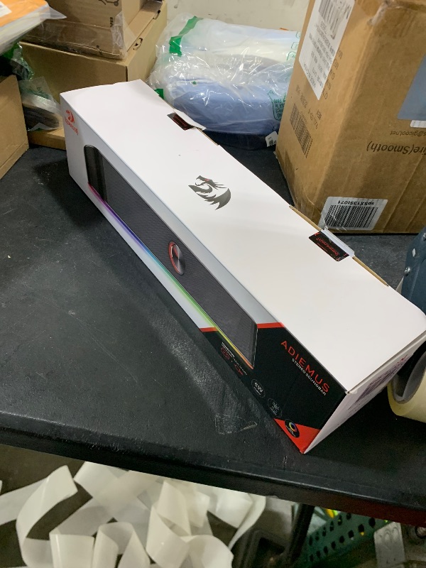 Photo 1 of Redragon GS560 RGB Desktop Soundbar, 2.0 Channel Computer Speaker with Dynamic Lighting Bar Audio-Light Sync/Display, Touch-Control Backlit with Volume Knob, USB Powered w/ 3.5mm Cable, Black