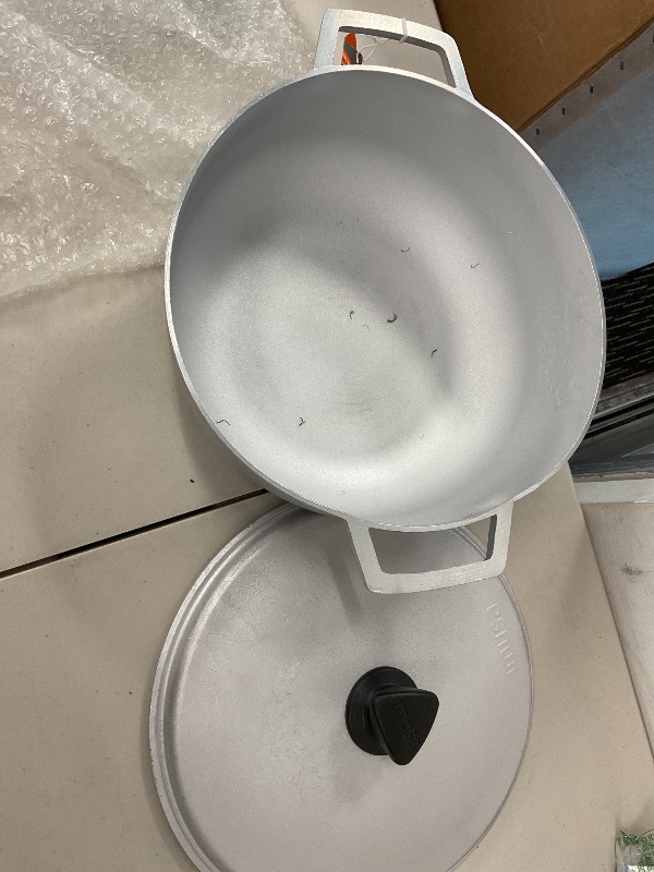 Photo 1 of IMUSA 7.5 Quart Traditional Natural Made in Colombia Caldero with Lid for Cooking and Serving,Silver
