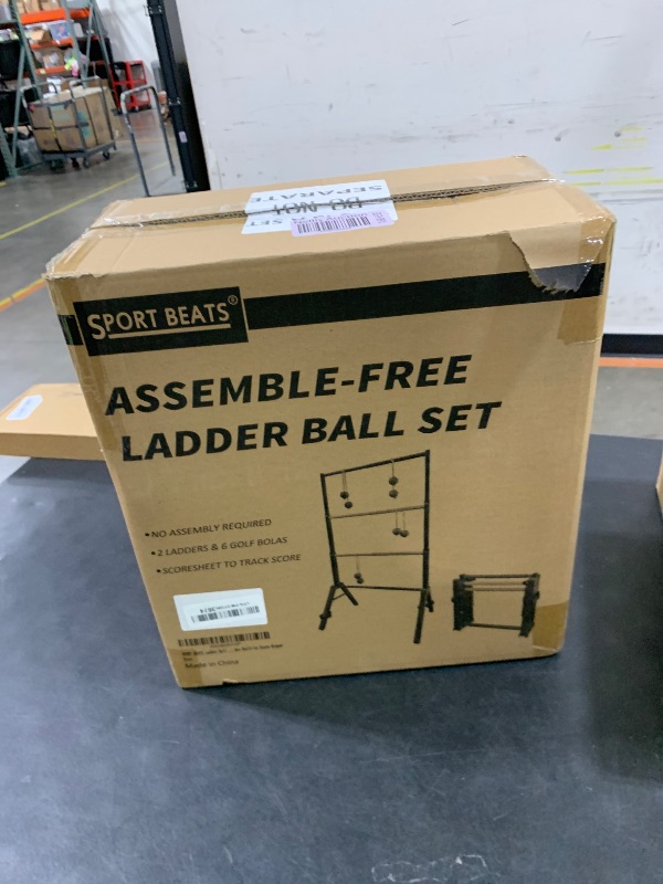Photo 1 of Outdoor Games Ladder Ball Set - Patented Assembly Free Portable Ladder Toss - Steel Frame Includes Carrying Case, 6 Bolas and Scoresheet