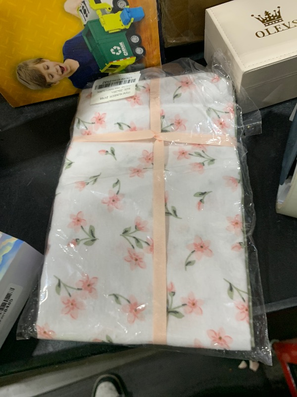 Photo 1 of Hudson Baby Unisex Baby Cotton Flannel Receiving Blankets, Pink Dainty Floral, One Size