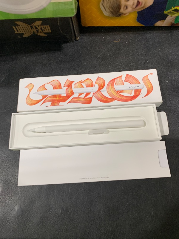 Photo 1 of Apple Pencil Pro: Latest Model - Device Compatibility Check Required - Pixel-Perfect Precision, Tilt and Pressure Sensitivity, Perfect for Note-Taking, Drawing, and Art. Charges and Pairs Magnetically