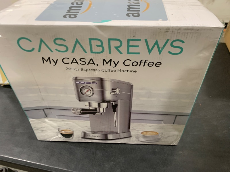 Photo 1 of CASABREWS CM5418 Espresso Machine 20 Bar, Compact Espresso Maker with Steam Milk Frother, Stainless Steel Coffee Machine with 34oz Removable Water Tank for Cappuccino, Latte, Silver