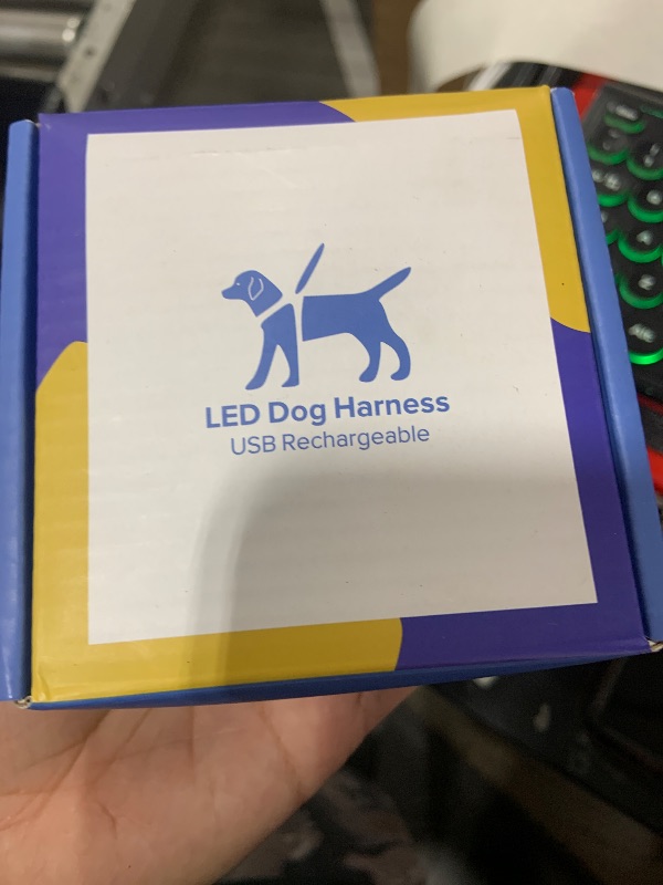Photo 1 of Visiklit Light Up Dog Harness for Small Dogs Rechargeable, LED Dog Vest Harness, Adjustable Illuminated Glow in Dark Dog Harness for Puppy Night Safety Walking 360° True Illumination-Blue