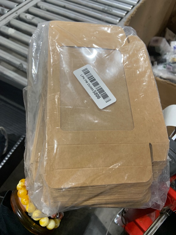 Photo 1 of Homaisson 50 PCS Greeting Card Storage Boxes,Kraft Paper Boxes with Transparent Window, Greeting Card Envelope Applicable Bulk Frame Photo Storage Boxes, 4.5 x 6 x 1 Inches