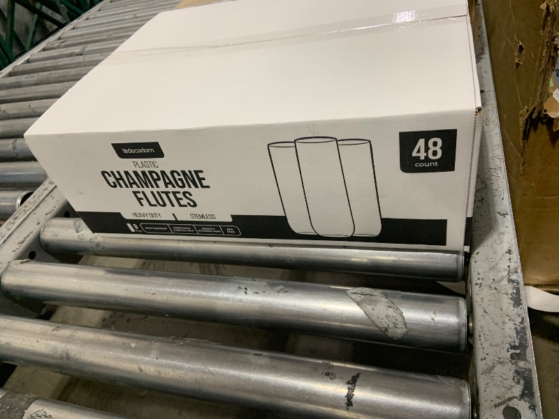 Photo 1 of DECADORN Clear Stemless Champagne Flutes Plastic 48 Pack - 9oz Plastic Champagne Glasses - Durable and Sturdy Mimosa Glasses For Parties - Shatterproof, Recyclable, BPA-Free, Smooth Rims.