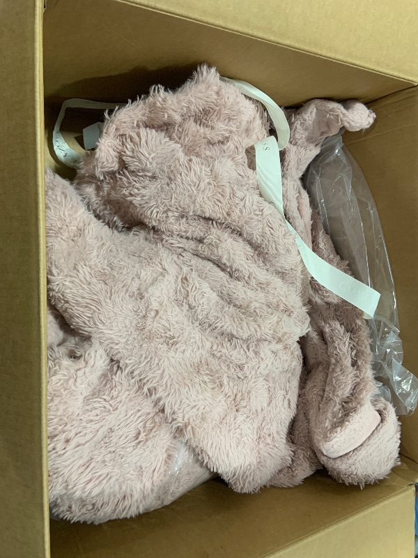 Photo 1 of Cozy Bliss Faux Fur Throw Blanket for Couch, Cozy Warm Plush Striped Blanket for Sofa Bedroom Living Room, Pink