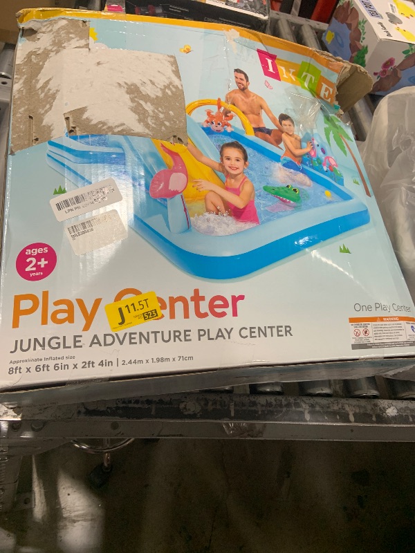 Photo 1 of Intex 96" x 78" x 28" Inflatable Jungle Adventure Play Center Spray Kiddie Pool - Backyard Kids Water Slide, Outdoor Blow-Up Splash Pad for Toddlers