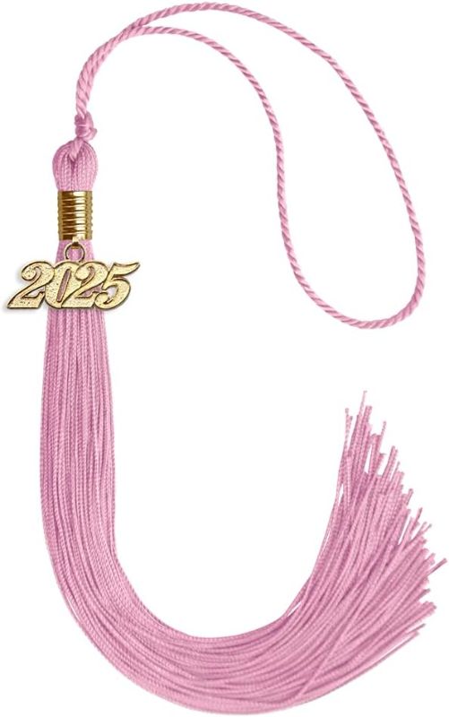 Photo 1 of 2 Endea Graduation Single Color Tassel with Gold Date Drop (Pink, 2025