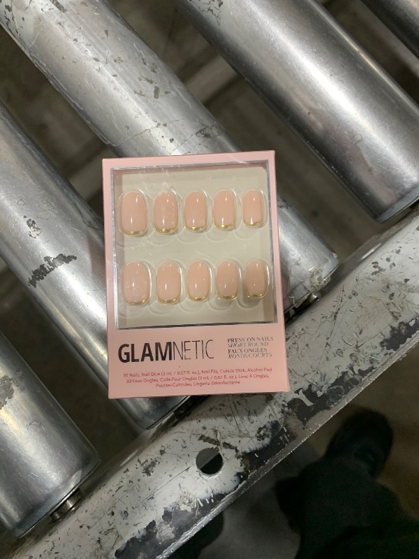 Photo 1 of Glamnetic Press On Nails - Goal Digger | Glossy, Semi-Transparent, Short Round Nails, Reusable | 12 Sizes - 30 Nail Kit with Glue
