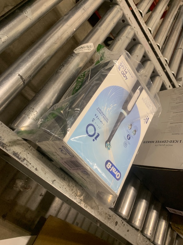 Photo 1 of Oral-B iO Deep Clean Rechargeable Electric Powered Toothbrush, Black with iO Series 3 Limited, 2 Brush Heads and Travel Case - Pressure Sensor to Protect Gums - 3 Cleaning Settings - 2 Minute Timer